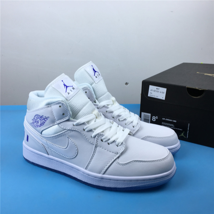 Air Jordan 1 Mid Premium All White Shoes